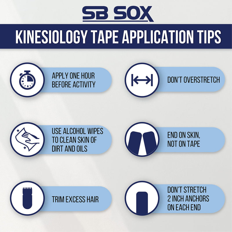 SB SOX Original Cotton Kinesiology Tape (16ft Uncut Roll) – Best Latex Free, Water Resistant Tape for Muscles/Joints – Perfect for Any Activity – Easy to Apply/Use, Works Great for Several Days! Black - NewNest Australia