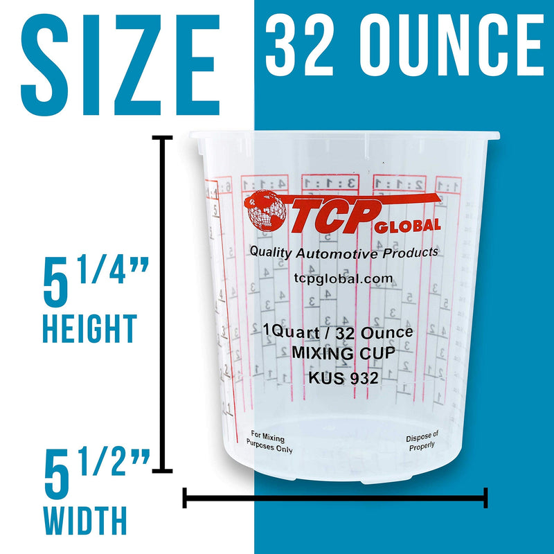 Custom Shop Pack of 12 Each 32 Ounce Paint Mix Cups with calibrated Mixing ratios on Side Epoxy Resinof Cup Cups - Pack of 12 - NewNest Australia
