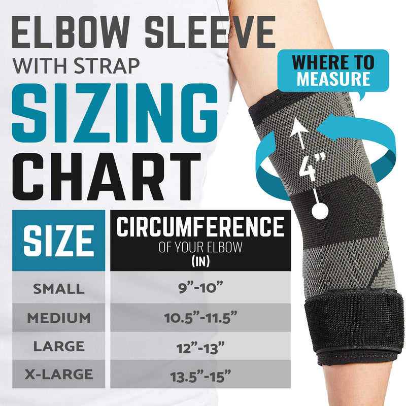 Elbow Brace with Strap for Tendonitis 2 Pack, Tennis Elbow Compression Sleeves, Golf Elbow Treatment Small (Pack of 2) - NewNest Australia