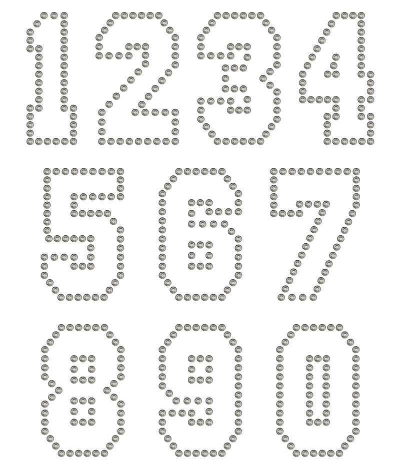Rhinestone Genie Font-Sports Block Numbers 3" Magnetic Rhinestone Template, Black - NewNest Australia