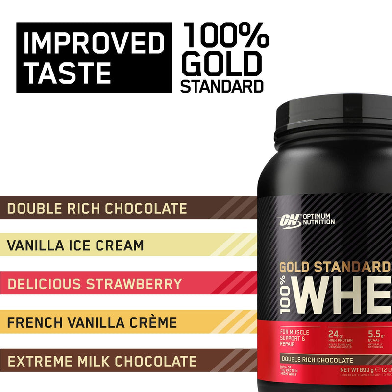 Optimum Nutrition Gold Standard Whey Protein, Muscle Building Powder With Naturally Occurring Glutamine and Amino Acids, Double Rich Chocolate, 15 Servings, 465g, Packaging May Vary - NewNest Australia