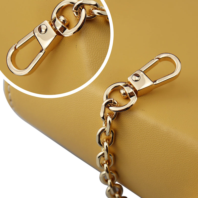 HEEHEE 7.9 Inches Mini Purse Chain Strap Delightful Extending Durable DIY Iron Flat Chains Replacement Straps with Buckles Wide 7mm Thick 2mm Gold 1 PCS for Handbag Shoulder Cross Body Wallet Gold 7.9" - NewNest Australia