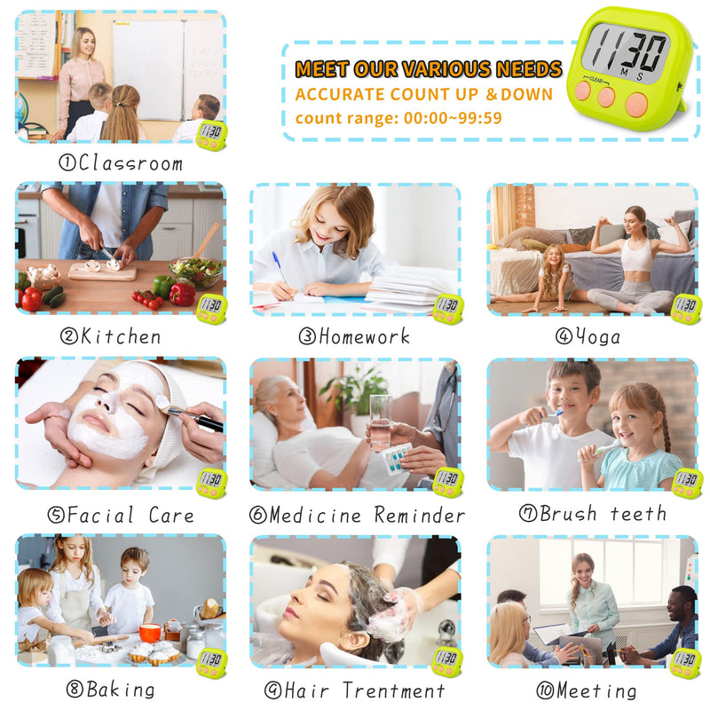Classroom Timers for Teachers Kids Large Magnetic Digital Timer 2 Pack Blue Green 1 - NewNest Australia
