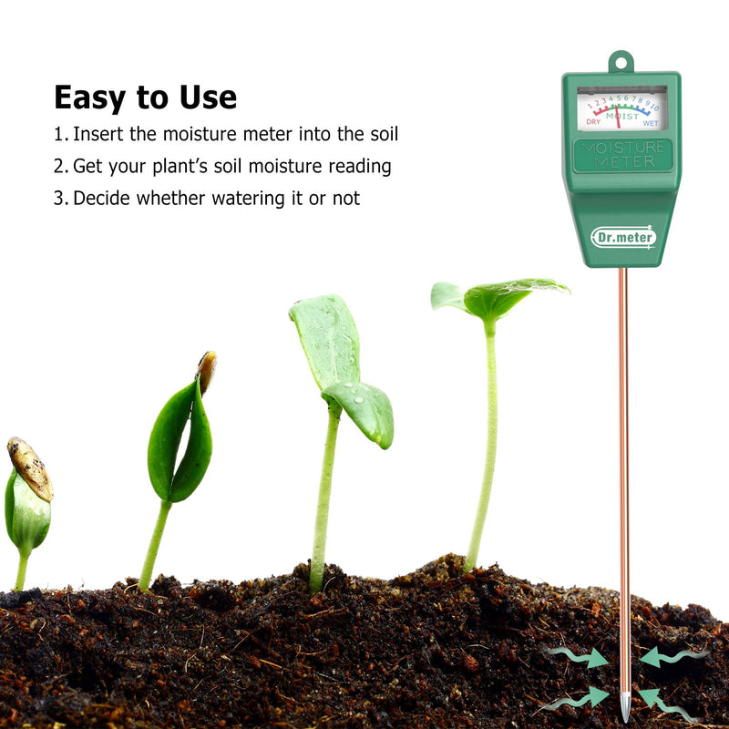 Soil Moisture Meter-2 Packs Soil Test Kit for Garden Lawn Farm Indoor & Outdoor Use-Dr.meter Moisture Meter for Plants-Soil Tester Hygrometer Sensor for Plant Care-Plant Water Meter-No Battery Needed - NewNest Australia