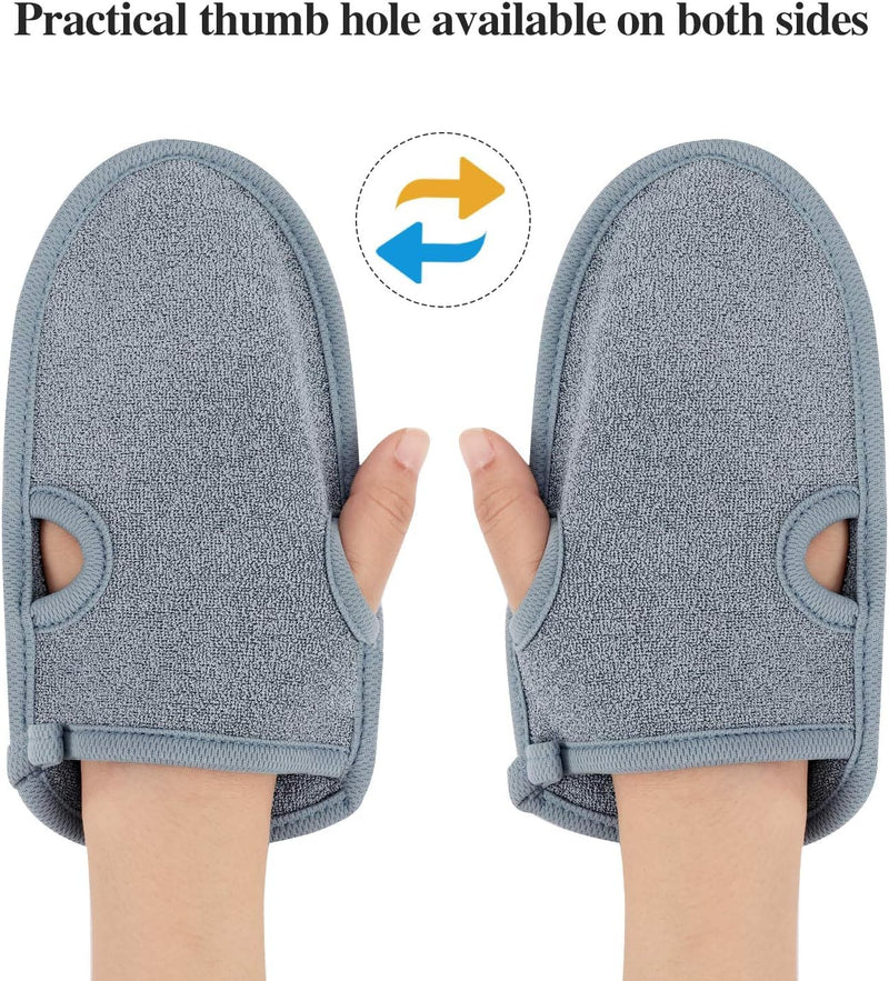 Pack of 2 peeling gloves rough for body, shower sponge body face - peeling for hammam, sauna, shower, body peeling & massage gloves (gray) grey - NewNest Australia