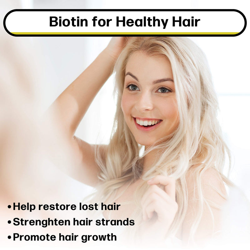 MAX Absorption Biotin Liquid Drops, 10000mcg of Biotin Per Serving, 60 Serving, No Artificial Preservatives, Vegan Friendly, Supports Hair Growth, Strong Nails and Glowing Skin, Made in USA - NewNest Australia