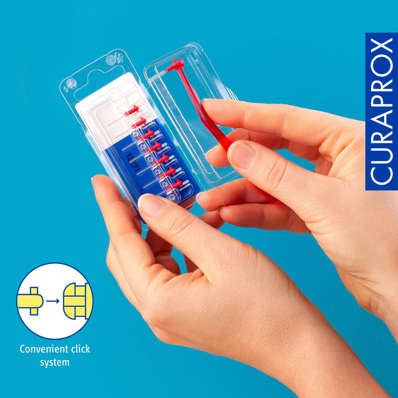 Curaprox interdental brushes CPS 07 prime, refill, 8 pieces, 0.7 mm diameter, 2.5 mm effectiveness, red, refill pack, without holder 8 pieces (pack of 1) - NewNest Australia