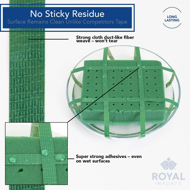 Royal Imports Floral Tape Green, Flower Wrap Adhesive Waterproof Tape for Bouquets 0.5" (60 Yd/180 Ft) - 1 Roll Half Inch Wide - 1 Roll - NewNest Australia