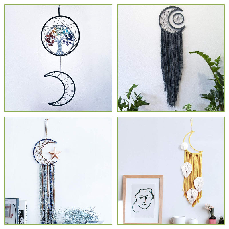 8pcs Dream Catcher Metal Rings Gold Dreamcatcher Metal Hoops Moon Shaped Macrame Ring for Crafts, Macrame Wall Hanging, Wedding Wreath Decor, 4 Sizes (2/4/6/8 inches) - NewNest Australia