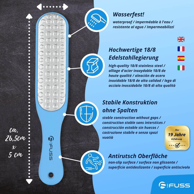 Mr. Fuss® Laser - Foot File - Pedicure Hard Skin Remover Metal Grinder. Callus Rasp Stainless Steel Feet Scrubber for Spa and Pedicure Care. Dead Skin Remover for Feet - NewNest Australia
