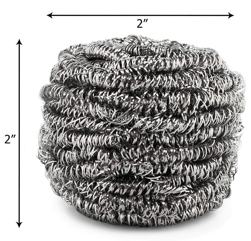 SCRUBIT 6 Pack Stainless Steel Scourers – Steel Wool Scrubber Pad Used for Dishes, Pots, Pans, and Ovens. Easy scouring for Tough Kitchen Cleaning. - NewNest Australia