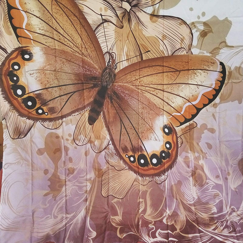 Easy House Butterfly Shower Curtain, Cloth Fabric Bathroom Decor Set with 12 Hooks - 72 Inch, Brown - NewNest Australia