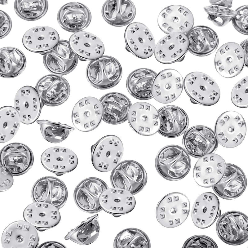 Brass Clutch Badge Insignia Clutches Pin Backs Replacement (Silver, 50 Pieces) - NewNest Australia