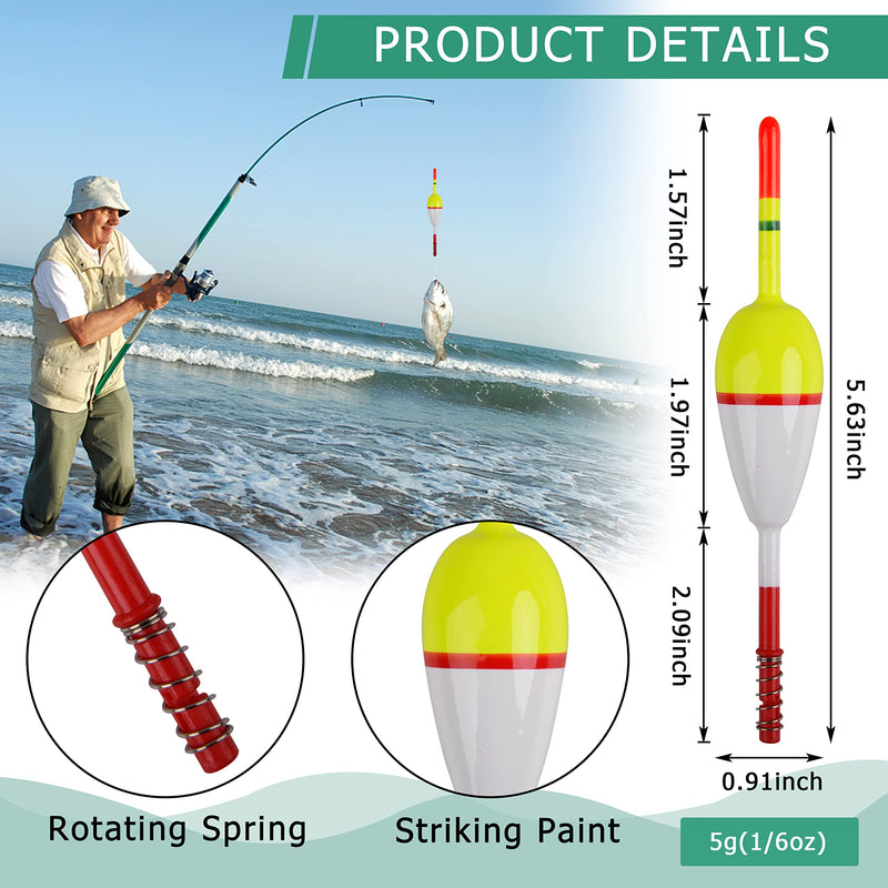 Wood Slip Bobbers Fishing Floats and Bobbers Spring Oval Stick Slip Bobbers for Crappie Panfish Trout Bass Fishing Tackle Accessories 1.57in X 0.91in X 5.63in - 10pcs - NewNest Australia