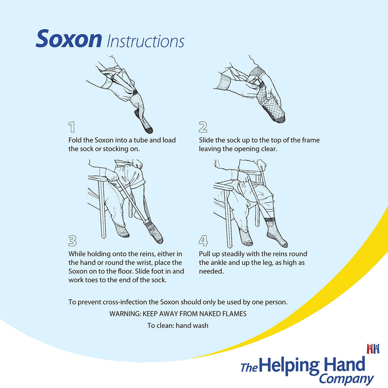 The Helping Hand Company Soxon Sock Aid - Fabric Sock Aid Tool and Stocking Applicator - Easy to Use Sock Puller Aid for Elderly, Disabled, Pregnant Women, Arthritis and Hip Recovery, White Single - NewNest Australia