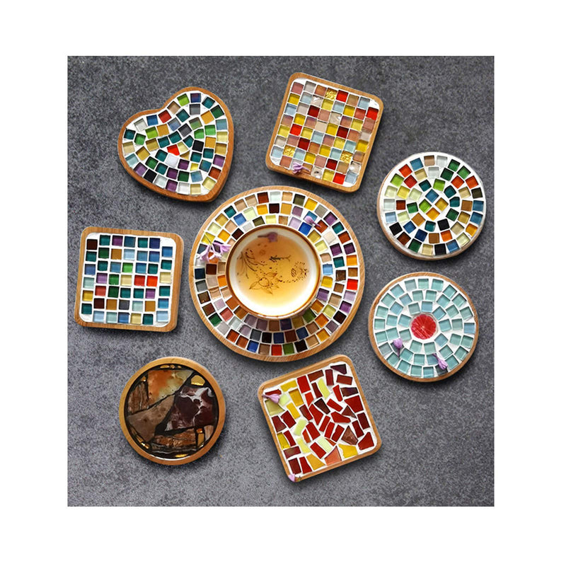 Mosaic Tiles Squares Orange Crystal Mosaic Glass Tile for Crafts Bulk DIY Picture Frames Handmade Jewelry Coasters Art Material Decoration,1x1cm,100 Pieces Orange1 - NewNest Australia