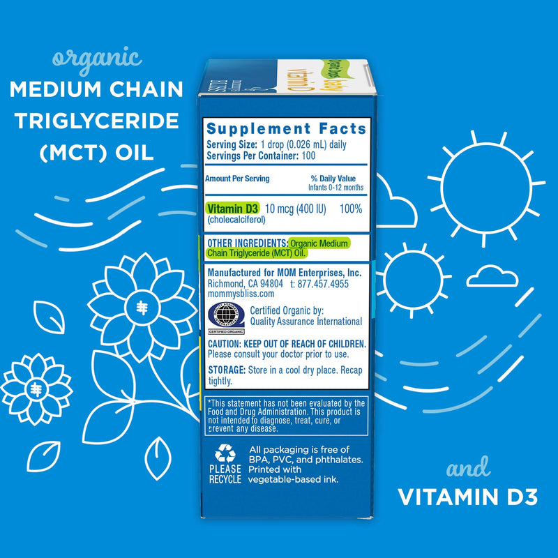 Mommy's Bliss Organic Drops No Artificial Color, Vitamin D, 0.11 Fl Oz Baby Vitamin D Drops - NewNest Australia