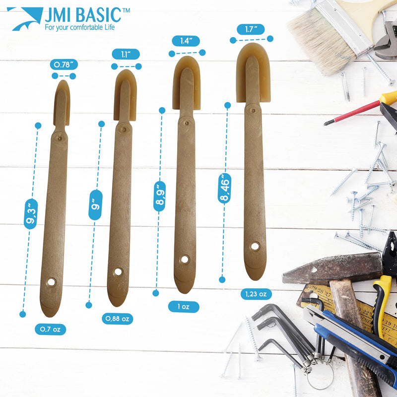 JMIBASIC Grout Caulk Finishing Tool - Multi Size 4 Pieces Set - Smooth Grout Sealant Silicone Caulking Tool - Rubber Spatula Spreader - Grout Sealer Applicator - Ergonomic Handle Grip_ABS (1.1 Inch) 1.1 Inch - NewNest Australia