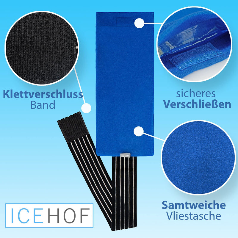 Icehof Cooling Pad With Fleece Cover ‚ Cuddly Soft, Long Cooling Time ‚ Cool Pack Gel Ice Pack Cooling Gel Cooling Compress Cold Compress Cool Bag Ice Bag Modern, Blue - NewNest Australia