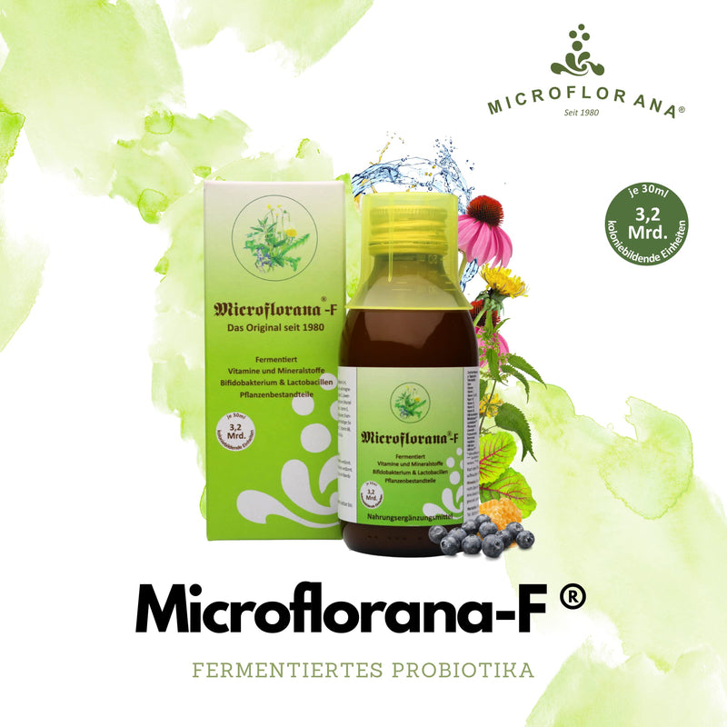 Microflorana -F - Probiotics - Intestinal Cleansing - Colonial Bacterial Strains - Vitamins And Minerals - Including Dosing Aid - Plant Components - Liquid Probiotics - Since 1980-150 Ml 150 - NewNest Australia
