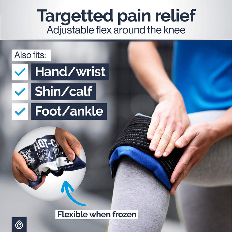 Knee Pain Relief Gel Pack - Hot Cold Ice Packs for Sports Injuries, Reusable Heat Pads (3in1 Compress Wrap fits Ankle, Foot, Elbow) First aid for Reduce Swelling, Replacement Surgery - Gelpacks Direct - NewNest Australia