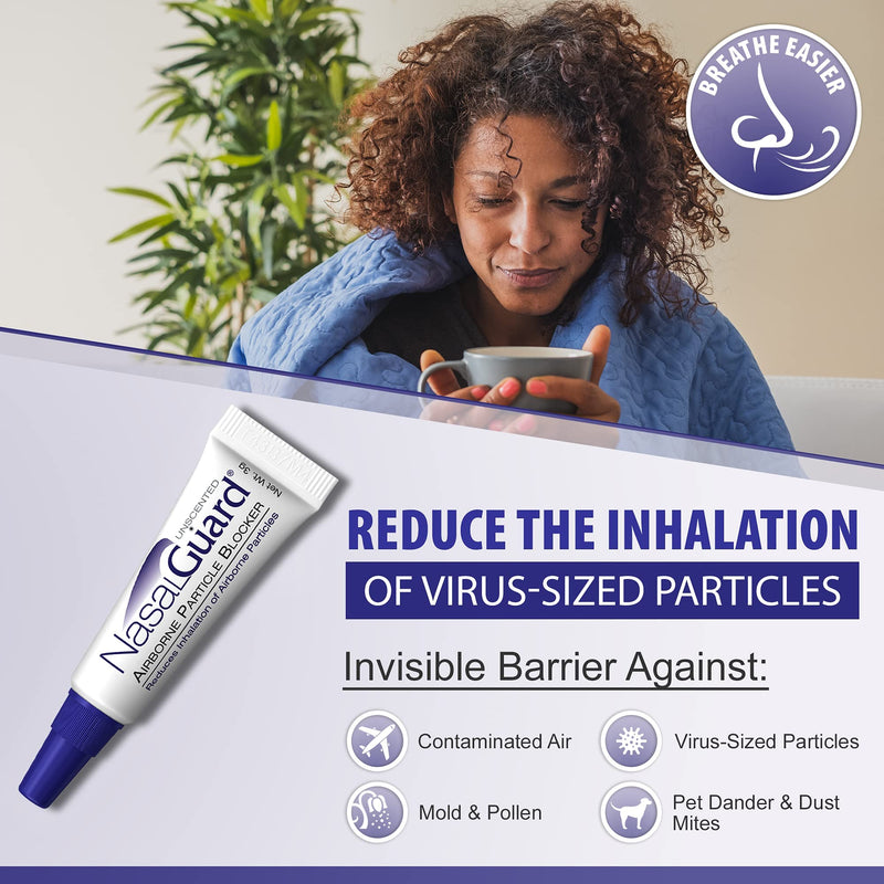 NasalGuard Cold&Flu Gel Year-Round Solution for Blocking Allergens and Cold Flu Symptoms (Unscented) - Drug-Free and Proven Safe - Over 150 Applications Per Tube Unscented - NewNest Australia