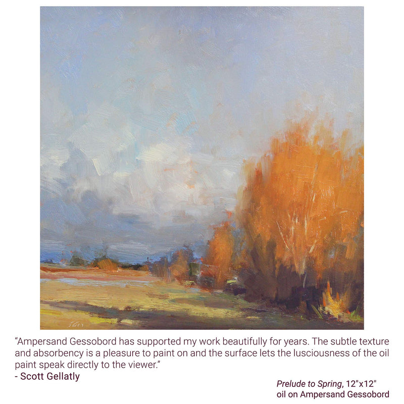 Ampersand Gessobord Gesso Wood Painting Panel: Museum Series Gessobord, 12" x 12", 1/8 Inch Depth - NewNest Australia