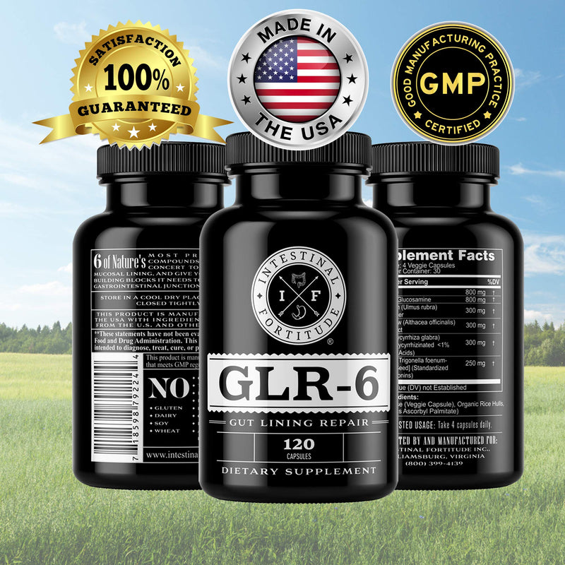 Intestinal Fortitude GLR-6 - Leaky Gut Repair Supplement - Gut Health - IBD - IBS - GERD - Marshmallow Root - Slippery Elm - L Glutamine - DGL Licorice Root - Fenugreek - N Acetyl D Glucosamine - NewNest Australia