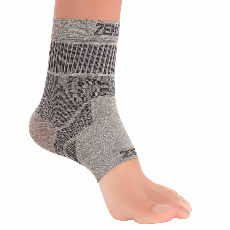 Zensah Ankle Support - Compression Ankle Brace - Great for Running, Soccer, Volleyball, Sports - Ankle Sleeve Helps Sprains, Tendonitis, Pain Medium Heather Grey - Pair - NewNest Australia