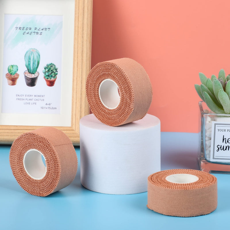3 Rolls Zinc Oxide Tape, 10m x 2.5cm Cohesive Bandage Flexible Breathable Wrist Finger Tape Easy Tear Athletic Sports Tape for First Aid Sports Ankle(Skin) Skin - NewNest Australia