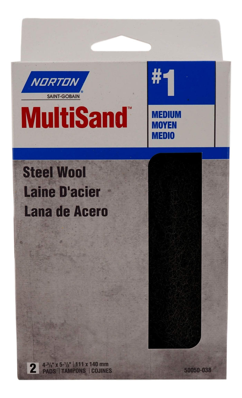 Norton Steel Wool Pads (4 Pack, Grit #1 Medium, 5.5 x 4.4 in) Gray - NewNest Australia