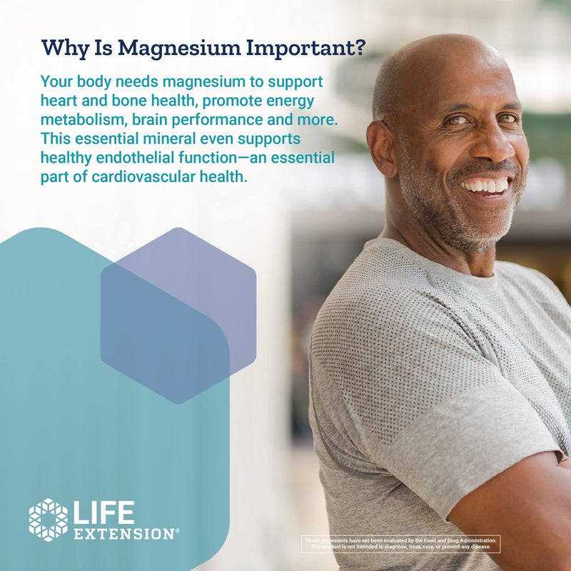 Life Extension Magnesium Caps 500 mg – Essential Mineral Blend For Cardiovascular & Whole-Body Health – Gluten-Free, Non-GMO, Vegetarian -100 Vegetarian Capsules - NewNest Australia