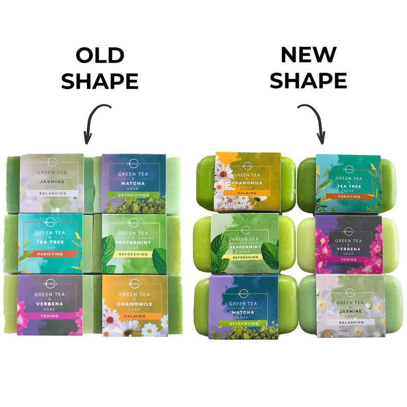 O Naturals 6-Piece Green Tea Herbal Essential oils Bar Soap Collection Moisturizing Face & Body Cleanser Anti Acne Aromatherapy Gift Set Vegan Organic Ingredients Shea Butter. Men & Women 680gr Total - NewNest Australia