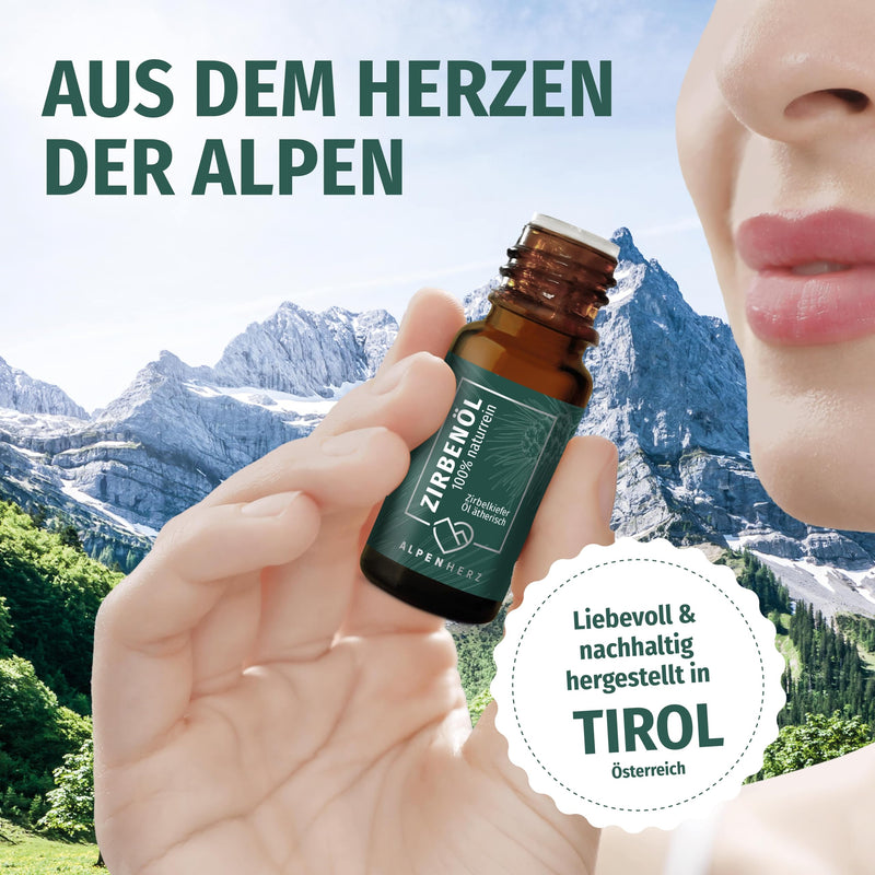 ALPEN HEART Stone pine oil 10 ml - 100% natural, essential pine oil from Austria for fragrance oil, room fragrance, aroma lamp, pine cubes, aroma diffuser, pine air freshener, pine oil, gifts - NewNest Australia