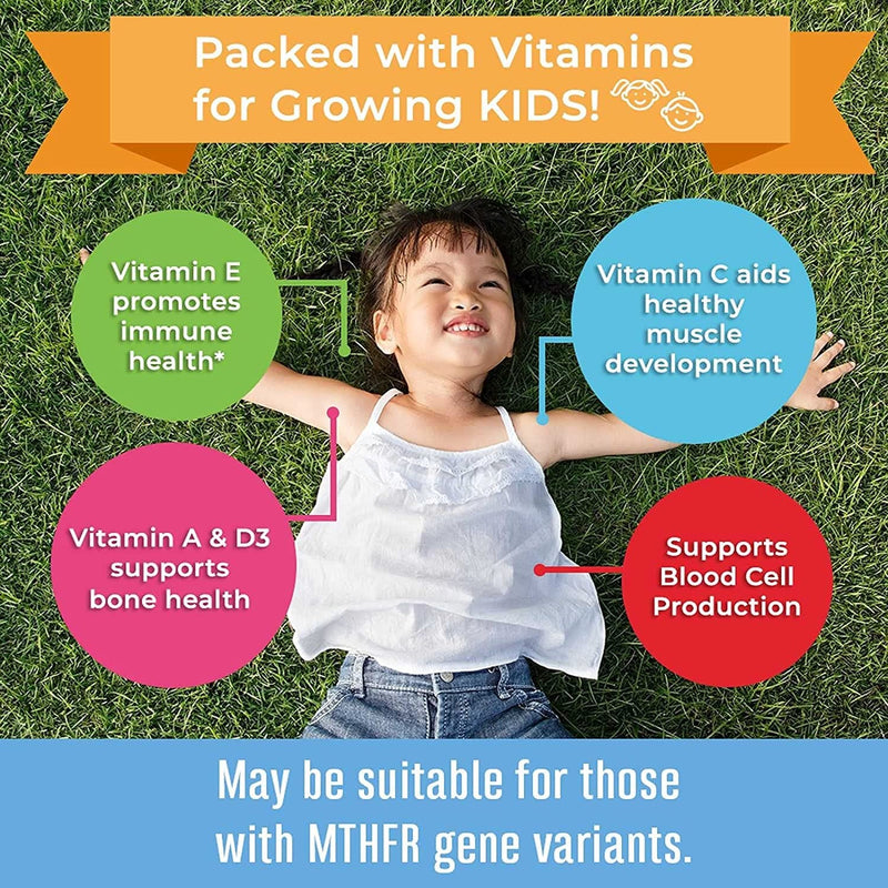 Kids Vitamins | Sugar Free | 2 Month Supply | Kids Multivitamin Gummies Made with Organic Ingredients | Multivitamin for Kids Gummy for Immune Support | Vegan | Non-GMO | Gluten Free | 60 Count - NewNest Australia