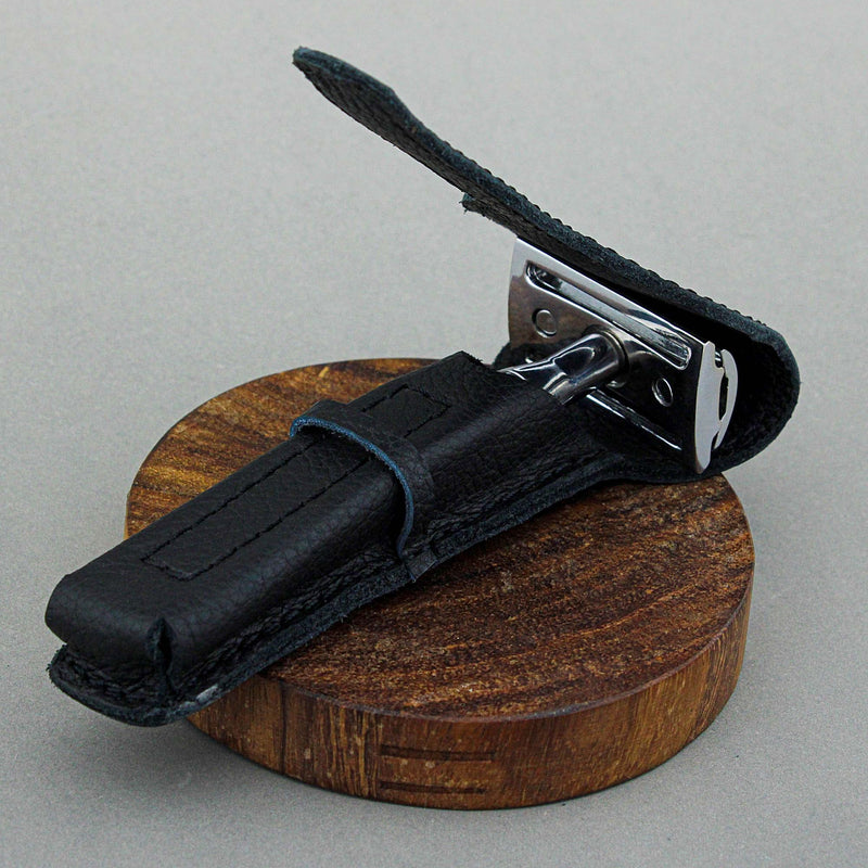 Haryali London safety razor leather case - wet razor protection genuine leather - leather case for razors - handmade leather case - NewNest Australia