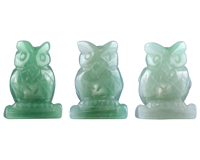 CrystalTears 2pcs Healing Crystal Owl Figurine Hand Carved Green Aventurine Tiger Eye Reiki Healing Crystals Gemstone Pocket Owl Statue for Meditation Peace Protective Home Decor 1.5" Green Aventurine+tiger Eye - NewNest Australia