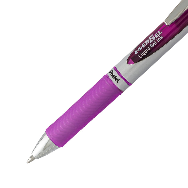 Pentel Energel XM Retractable Gel Pen with 0.7 mm Tip, 0.35 mm Line Width - Violet, Pack of 12 Single - NewNest Australia