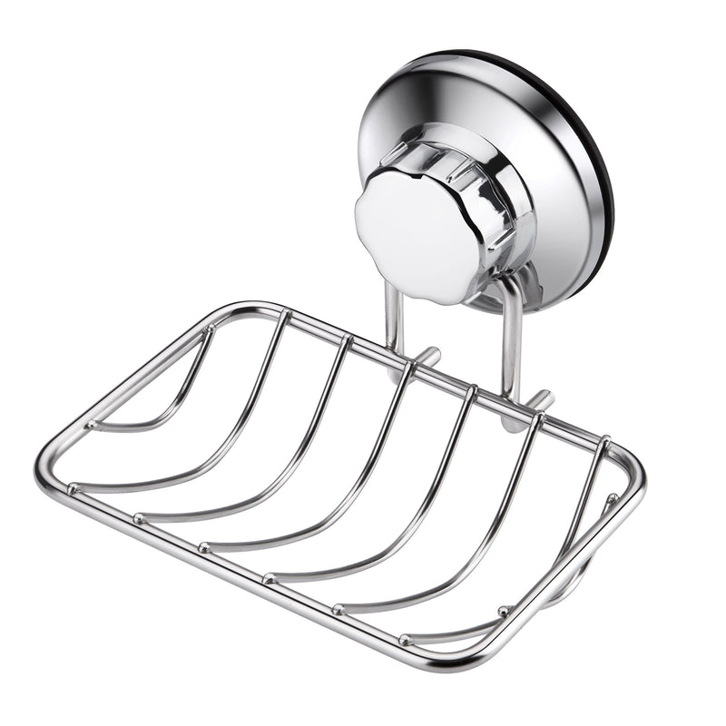 iPEGTOP Super Powerful Vacuum Suction Cup Shower Soap Dish - Strong Rustproof Stainless Steel Soap Saver Sponge Holder for Bathroom & Kitchen Sink Chrome - NewNest Australia