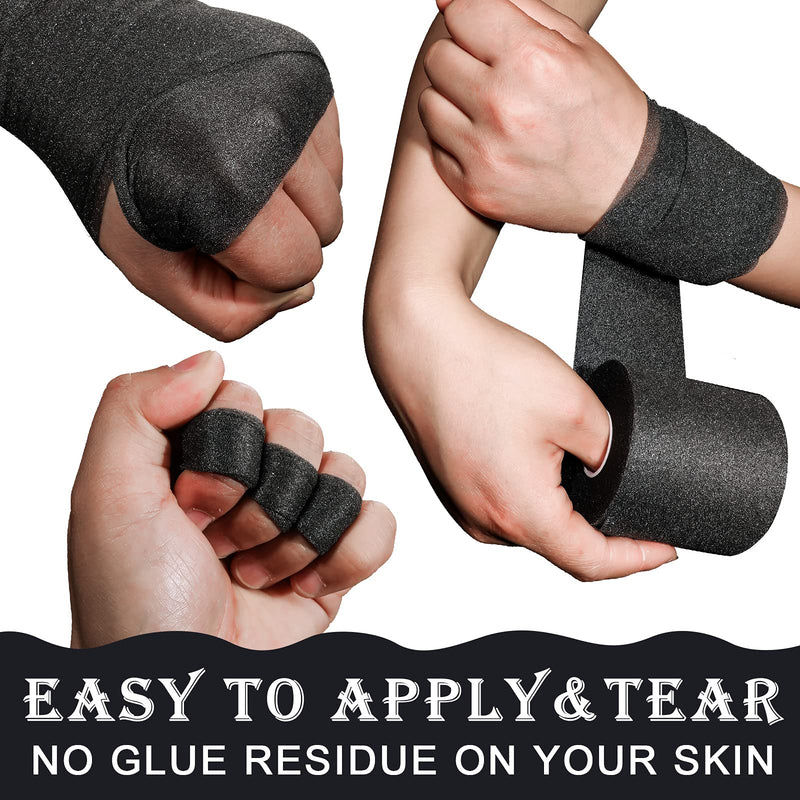 4 Pieces Foam Underwrap Athletic Foam Tape Sports Pre Wrap Athletic Tape for Ankles Wrists Hands and Knees(Black,2.75 Inches x 30 Yards) Black 2.75 Inch x 30 Yards - NewNest Australia