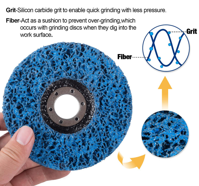 S SATC Strip Discs 5PCS Bule Stripping Wheel 4-1/2" x 7/8" Fit Angle Grinder Clean and Remove Paint Rust and Oxidation - NewNest Australia
