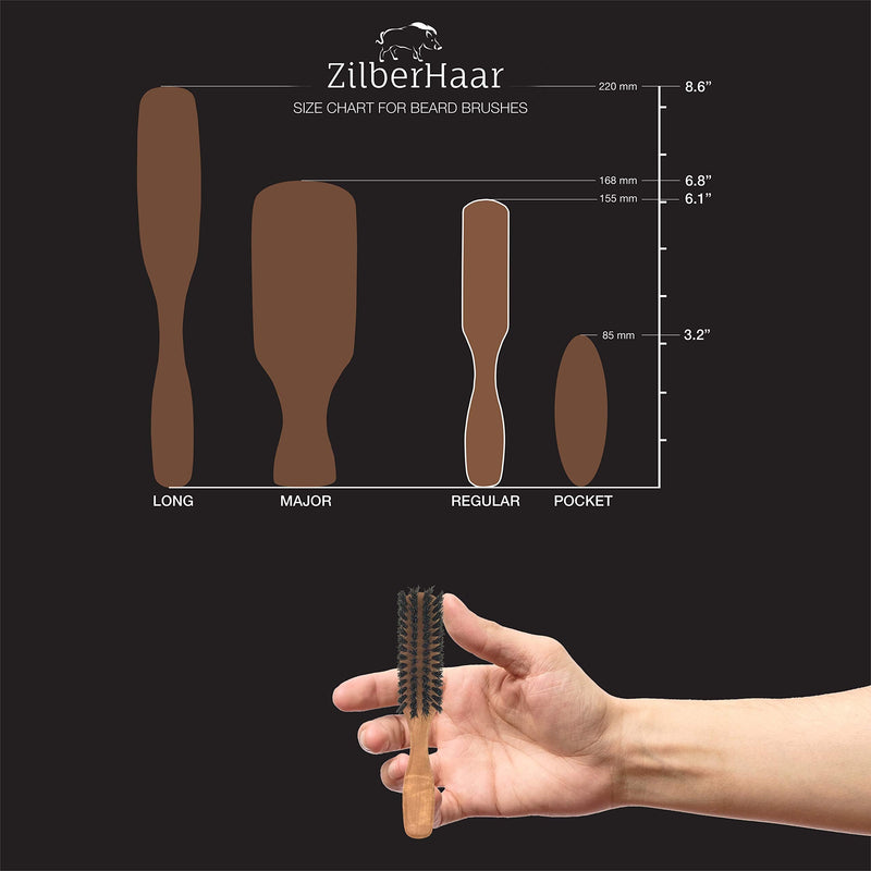 Zilberhaar Beard Brush (Soft Bristles) | 100% wild boar bristles with pear wood | Works With All Beard Balms & Oils | Made in Germany - NewNest Australia