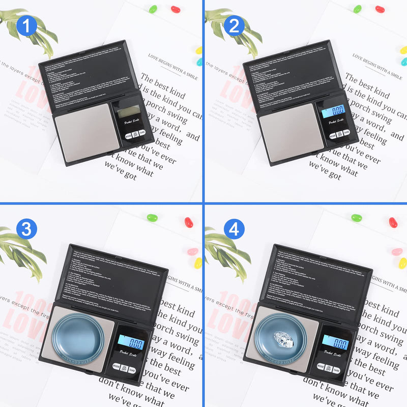 500G / 0.01G Pocket Scale, 500 X 0.01G Digital Pocket Scale, Precision Mini Kitchen Scale, Gold Scale, Coin Scale, Multifunction For Kitchen, Tea, Yeast, Coffee, Jewelery, Herbs - NewNest Australia