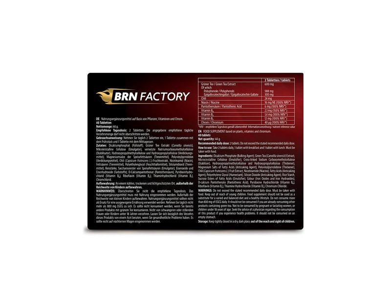 BRN Factory. 40 red tablets to achieve the desired results faster. Formulation created in synergy with nature. With chili, chromium, niacin and vitamins. (Boosters) Boosters - NewNest Australia