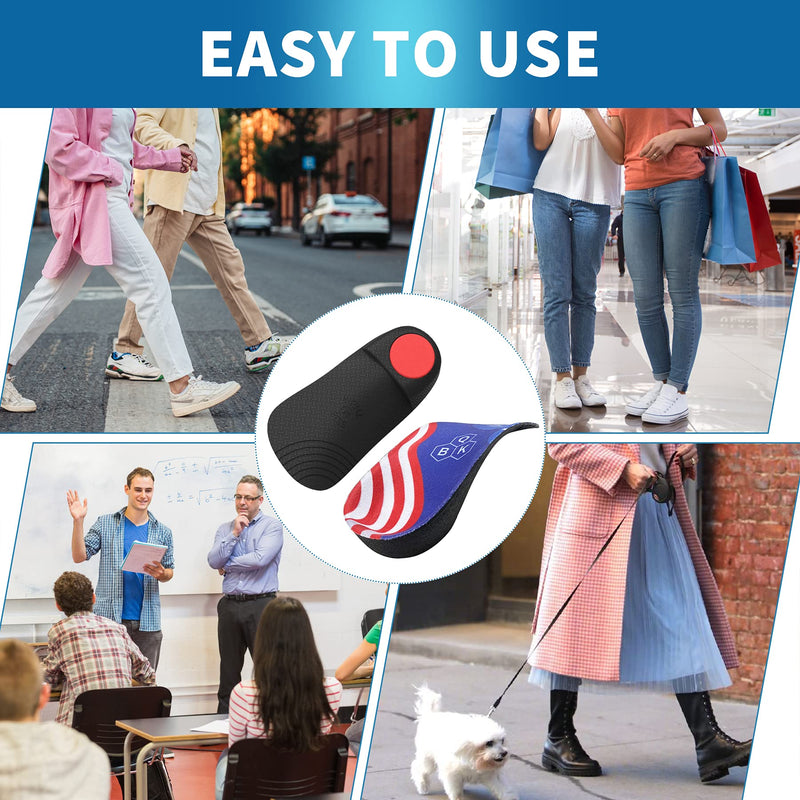 Orthotic Insoles, QBK 3/4 High Arch Support Plantar Fasciitis Insoles with Flag Pattern, Shoe Insoles Men and Women for Flat Feet, Arthritis, Supination, OverPronation and Pain Relieve, M M: 6-8 - NewNest Australia