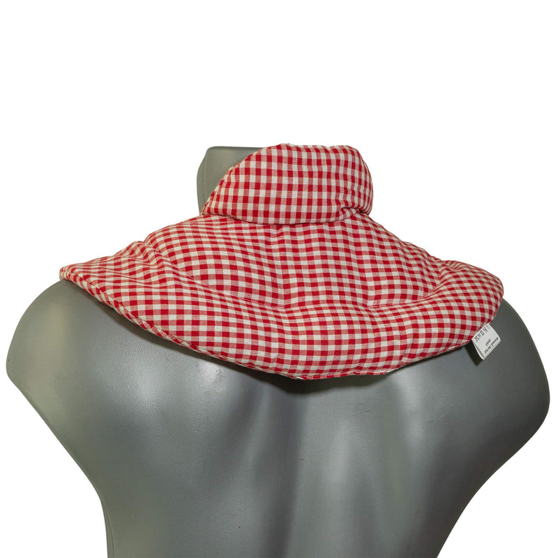 Neck pillow with stand-up collar - cherry stone pillow - neck pillow heat pillow - 2 in 1 - heat and cold possible - cherry stone pillow, red and white - NewNest Australia