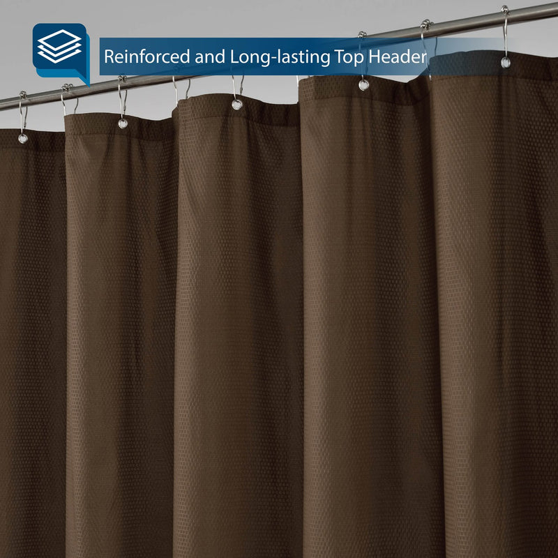 Barossa Design Soft Microfiber Fabric Shower Liner or Curtain with Embossed Dots, Hotel Quality, Machine Washable, Water Repellent, Chocolate Brown, 70 x 72 inches 70"W x 72"H - NewNest Australia