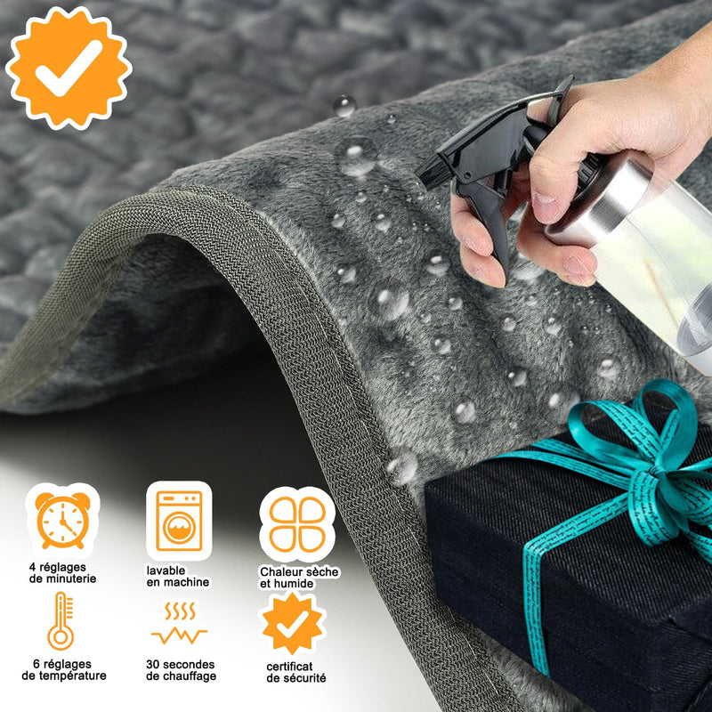 Letitwell heating pad, heat pad for dry and wet, heat pad for back, neck, shoulder, stomach, soft flannel surface (30 x 60 cm), 30 x 60 cm, dark grey - NewNest Australia