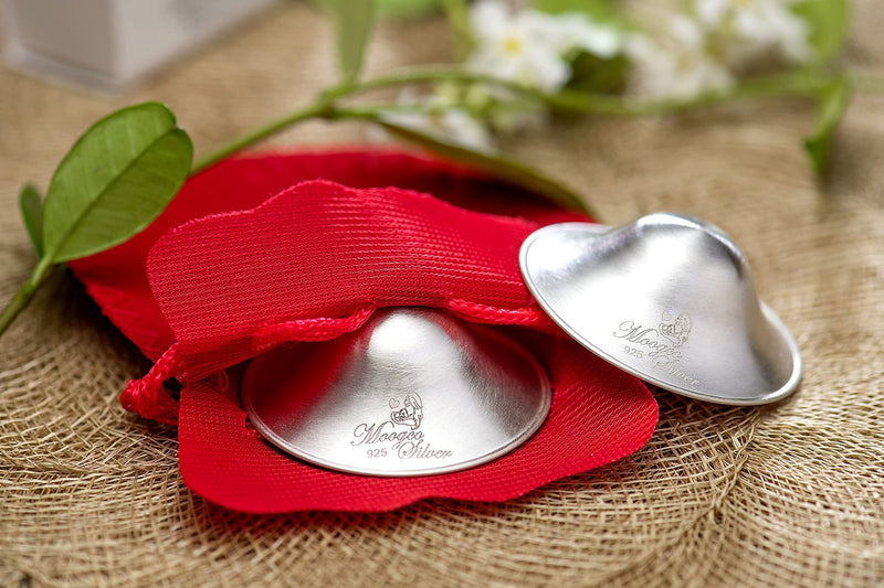 The Original Silver Nursing Cups - Nipple Shields for Nursing Newborn - Newborn Essentials Must Haves - Nipple Covers Breastfeeding - 925 Silver (2 Count (Pack of 1)) 2 Count (Pack of 1) - NewNest Australia