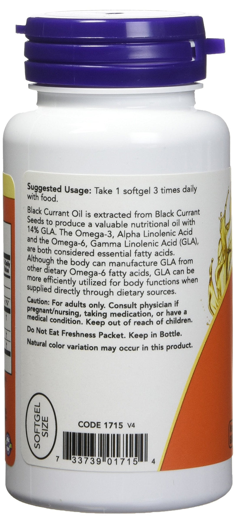 Now Foods Black Currant Oil 500 milligrams - 100 softgels (Pack of 2) - NewNest Australia